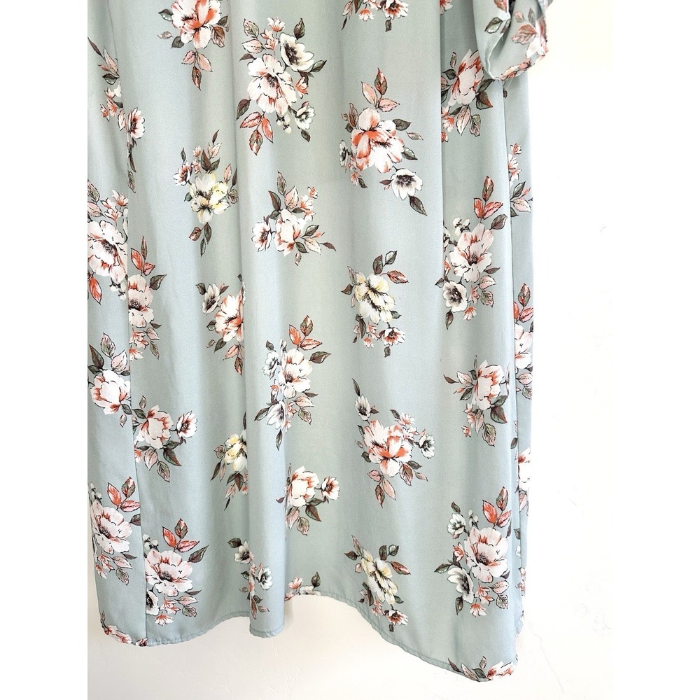 Penelope Project‎ Floral Kimono Cardigan Sage Green Size M Boho Cover Up Cottage - Picture 7 of 15